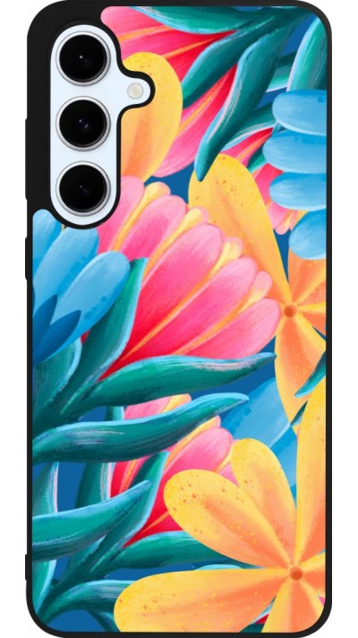 Coque Samsung Galaxy S24 FE - Silicone rigide noir Spring 23 colorful flowers Coque Samsung Galaxy S24 FE - Silicone rigide noir Spring 23 colorful flowers