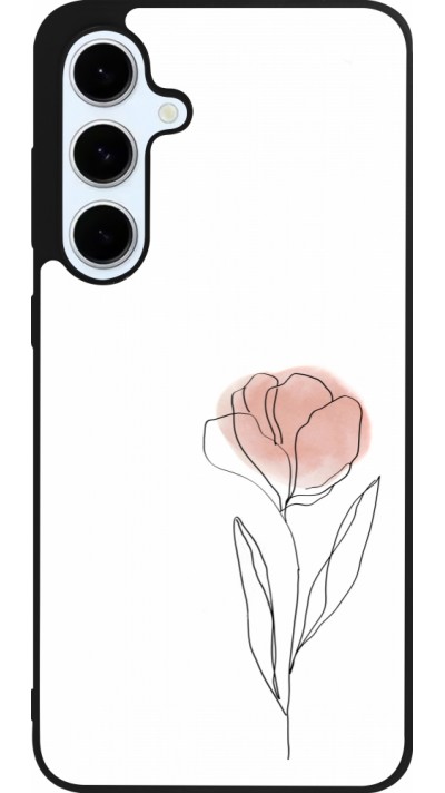 Coque Samsung Galaxy S24 FE - Silicone rigide noir Spring 23 minimalist flower Coque Samsung Galaxy S24 FE - Silicone rigide noir Spring 23 minimalist flower