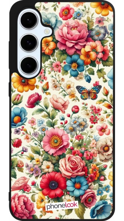 Coque Samsung Galaxy S24 FE - Silicone rigide noir Spring 25 printemps fleuri Coque Samsung Galaxy S24 FE - Silicone rigide noir Spring 25 printemps fleuri
