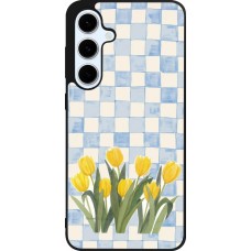 Coque Samsung Galaxy S24 FE - Silicone rigide noir Blue vichy tulips 2026