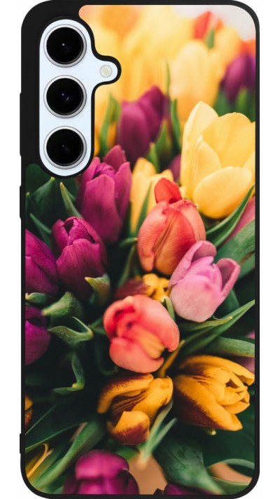 Coque Samsung Galaxy S24 FE - Silicone rigide noir Bouquet of tulips 2026