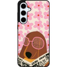Coque Samsung Galaxy S24 FE - Silicone rigide noir Dog with newspaper 2026