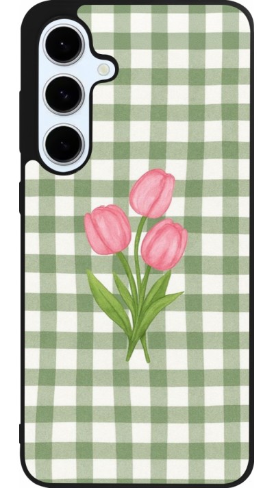 Coque Samsung Galaxy S24 FE - Silicone rigide noir Green vichy tulips 2026