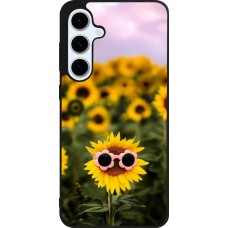 Coque Samsung Galaxy S24 FE - Silicone rigide noir Sunflower with glasses Spring 2026