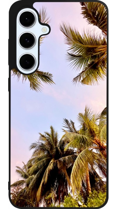 Coque Samsung Galaxy S24 FE - Silicone rigide noir Summer 2023 palm tree vibe Coque Samsung Galaxy S24 FE - Silicone rigide noir Summer 2023 palm tree vibe