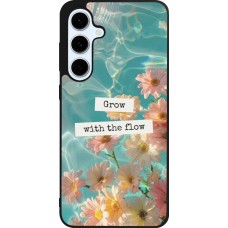 Coque Samsung Galaxy S24 FE - Silicone rigide noir Summer 2025 Grow with the flow