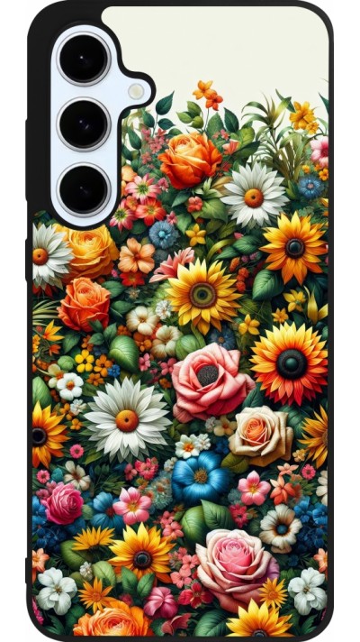 Coque Samsung Galaxy S24 FE - Silicone rigide noir Summer Floral Pattern Coque Samsung Galaxy S24 FE - Silicone rigide noir Summer Floral Pattern