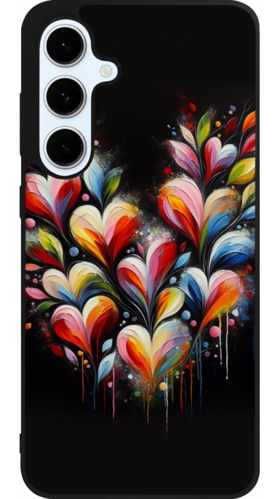 Coque Samsung Galaxy S24 FE - Silicone rigide noir Valentine 2024 Coeur Noir Abstrait Coque Samsung Galaxy S24 FE - Silicone rigide noir Valentine 2024 Coeur Noir Abstrait