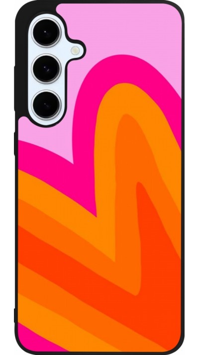 Coque Samsung Galaxy S24 FE - Silicone rigide noir Valentine 2024 heart gradient Coque Samsung Galaxy S24 FE - Silicone rigide noir Valentine 2024 heart gradient