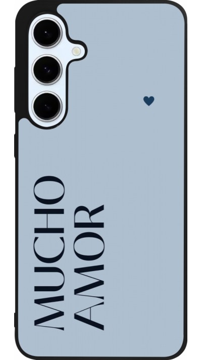 Coque Samsung Galaxy S24 FE - Silicone rigide noir Valentine 2024 mucho amor azul Coque Samsung Galaxy S24 FE - Silicone rigide noir Valentine 2024 mucho amor azul