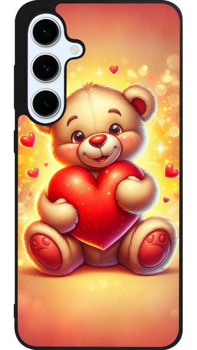 Coque Samsung Galaxy S24 FE - Silicone rigide noir Valentine 2024 Teddy love Coque Samsung Galaxy S24 FE - Silicone rigide noir Valentine 2024 Teddy love