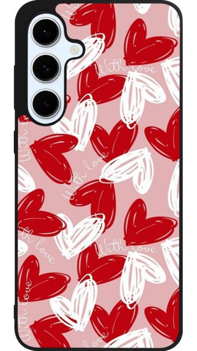 Coque Samsung Galaxy S24 FE - Silicone rigide noir Valentine 2024 with love heart Coque Samsung Galaxy S24 FE - Silicone rigide noir Valentine 2024 with love heart