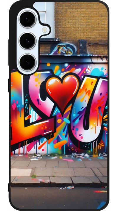 Coque Samsung Galaxy S24 FE - Silicone rigide noir Valentine 2025 Love U Tag Coque Samsung Galaxy S24 FE - Silicone rigide noir Valentine 2025 Love U Tag