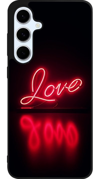 Coque Samsung Galaxy S24 FE - Silicone rigide noir Valentine 2025 Neon Love Coque Samsung Galaxy S24 FE - Silicone rigide noir Valentine 2025 Neon Love