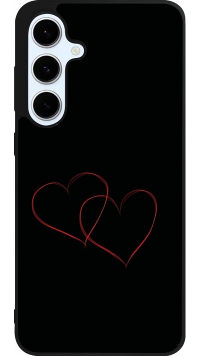 Coque Samsung Galaxy S24 FE - Silicone rigide noir Valentine 2023 attached heart Coque Samsung Galaxy S24 FE - Silicone rigide noir Valentine 2023 attached heart