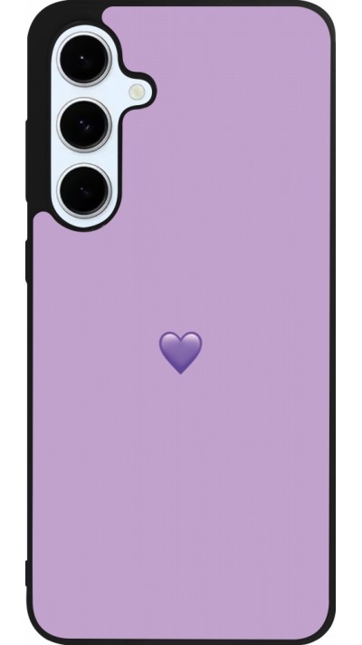 Coque Samsung Galaxy S24 FE - Silicone rigide noir Valentine 2023 purpule single heart Coque Samsung Galaxy S24 FE - Silicone rigide noir Valentine 2023 purpule single heart