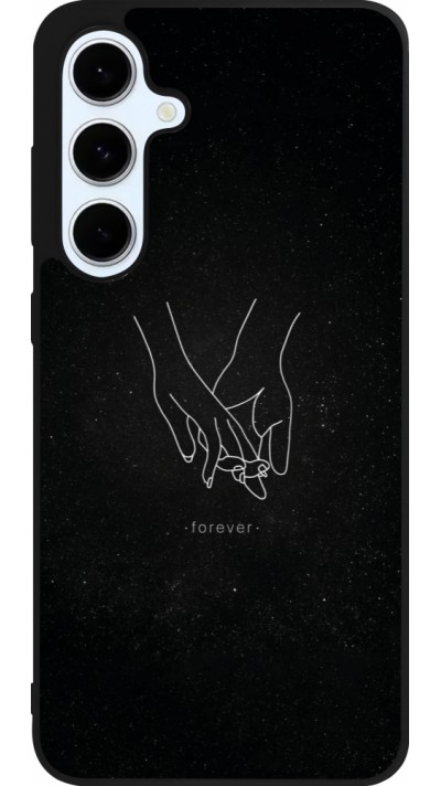 Coque Samsung Galaxy S24 FE - Silicone rigide noir Valentine 2023 hands forever Coque Samsung Galaxy S24 FE - Silicone rigide noir Valentine 2023 hands forever