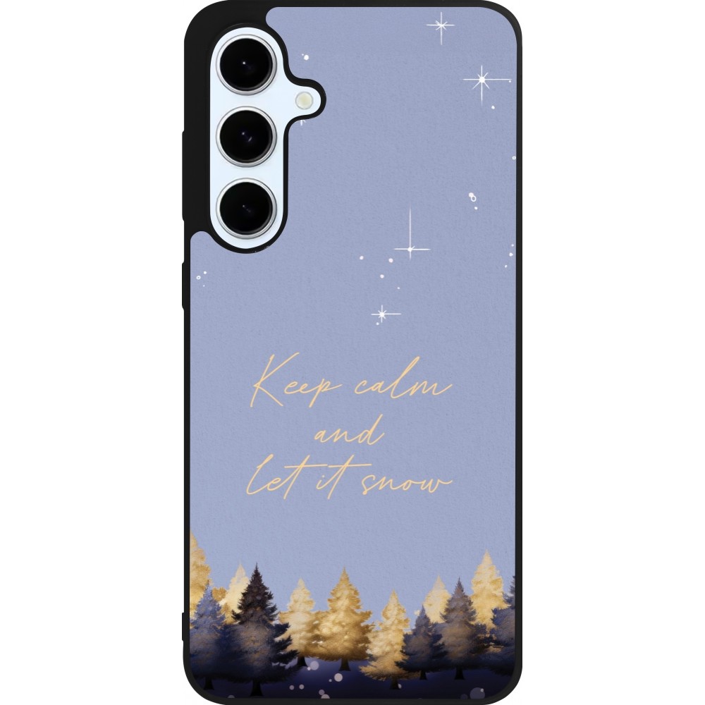 Coque Samsung Galaxy S24 FE - Silicone rigide noir Winter 25 Winter illustration of trees