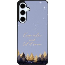 Coque Samsung Galaxy S24 FE - Silicone rigide noir Winter 25 Winter illustration of trees