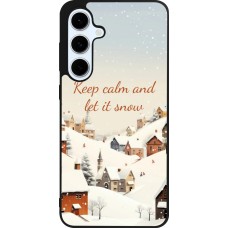 Coque Samsung Galaxy S24 FE - Silicone rigide noir Winter 25 Winter Keep calm and let it snow