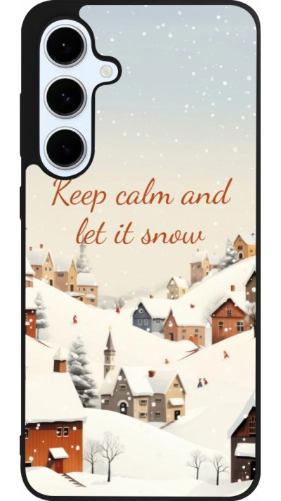 Coque Samsung Galaxy S24 FE - Silicone rigide noir Winter 25 Winter Keep calm and let it snow