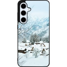 Coque Samsung Galaxy S24 FE - Silicone rigide noir Winter 25 Winter snowy landscape