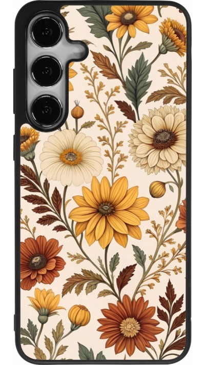 Coque Samsung Galaxy S24+ - Silicone rigide noir Autumn 25 Flower pattern