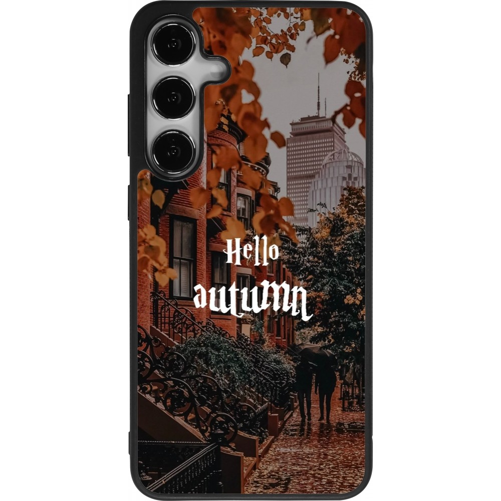 Coque Samsung Galaxy S24+ - Silicone rigide noir Autumn 25 Hello autumn