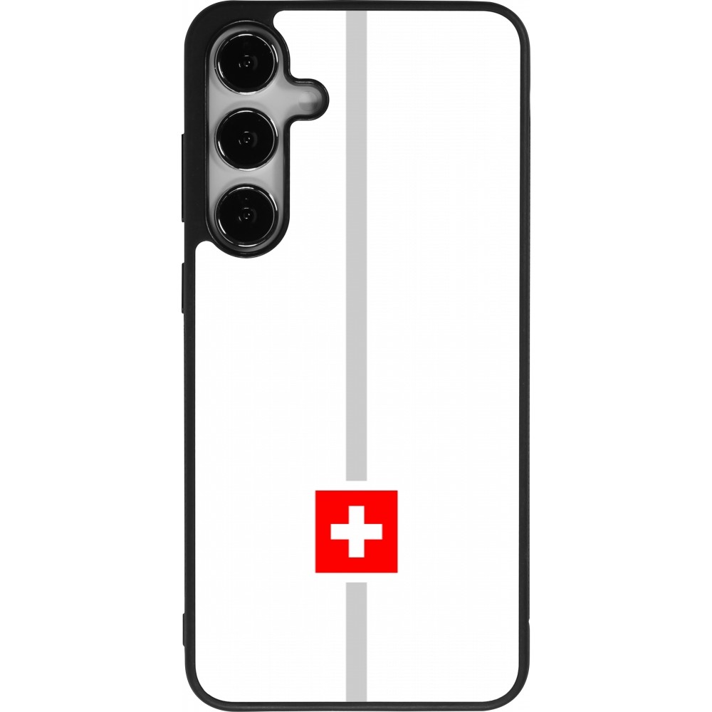 Samsung Galaxy S24+ Case Hülle - Silikon schwarz Kanton CH weiss