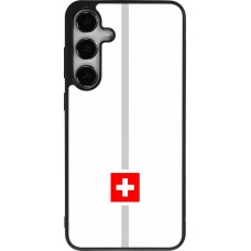 Samsung Galaxy S24+ Case Hülle - Silikon schwarz Kanton CH weiss