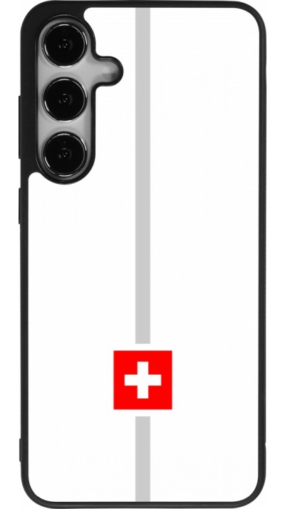 Samsung Galaxy S24+ Case Hülle - Silikon schwarz Kanton CH weiss
