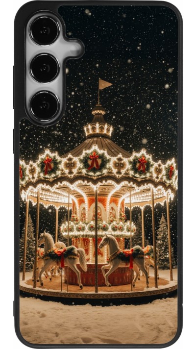 Coque Samsung Galaxy S24+ - Silicone rigide noir Christmas 25 Carousel