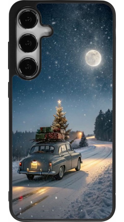 Coque Samsung Galaxy S24+ - Silicone rigide noir Christmas 25 Car with Tree Xmas