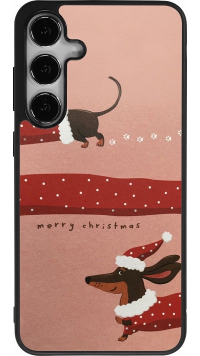 Coque Samsung Galaxy S24+ - Silicone rigide noir Christmas 25 Teckel Merry Xmas
