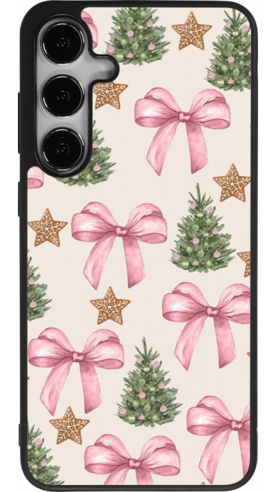 Coque Samsung Galaxy S24+ - Silicone rigide noir Christmas 25 Vintage Ribbons