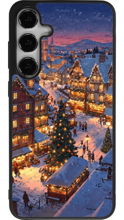 Coque Samsung Galaxy S24+ - Silicone rigide noir Christmas 25 Xmas Village