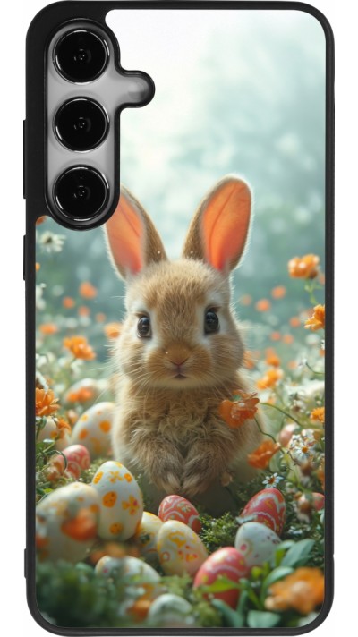 Coque Samsung Galaxy S24+ - Silicone rigide noir Easter 2026 Rabbit in the garden
