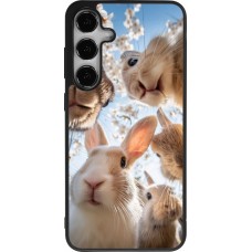 Coque Samsung Galaxy S24+ - Silicone rigide noir Easter 2026 Rabbits