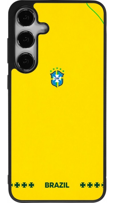 Coque Samsung Galaxy S24+ - Silicone rigide noir Maillot de football Bresil 2026 personnalisable