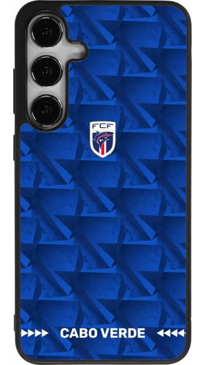 Coque Samsung Galaxy S24+ - Silicone rigide noir Maillot de football Cap-Vert 2026 personnalisable