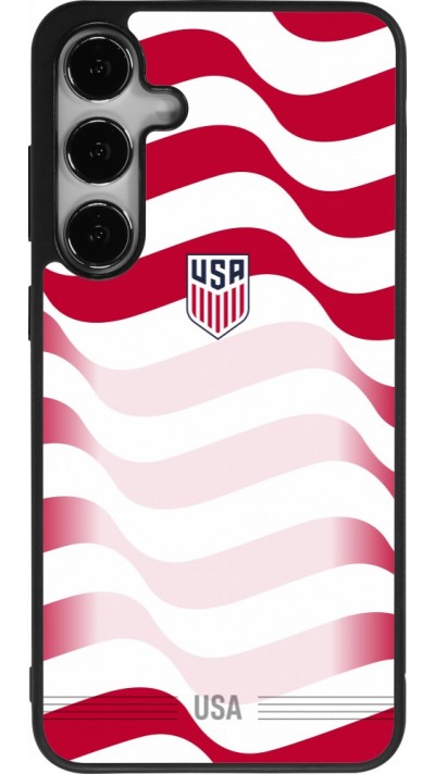 Coque Samsung Galaxy S24+ - Silicone rigide noir Maillot de football E?tats Unis 2026 personnalisable