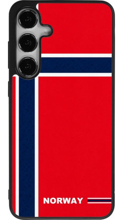 Coque Samsung Galaxy S24+ - Silicone rigide noir Maillot de football Norvège 2026 personnalisable