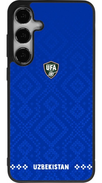 Coque Samsung Galaxy S24+ - Silicone rigide noir Maillot de football Ouzbékistan 2026 personnalisable