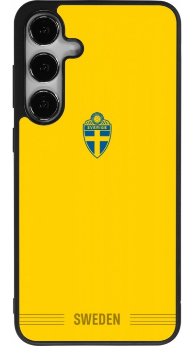 Coque Samsung Galaxy S24+ - Silicone rigide noir Maillot de football Suède 2026 personnalisable