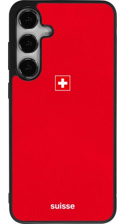 Coque Samsung Galaxy S24+ - Silicone rigide noir Maillot de football Suisse 2026 personnalisable