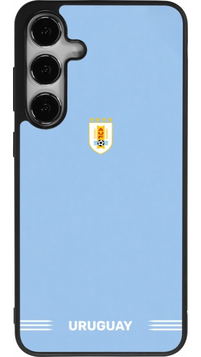 Coque Samsung Galaxy S24+ - Silicone rigide noir Maillot de football Uruguay 2026 personnalisable
