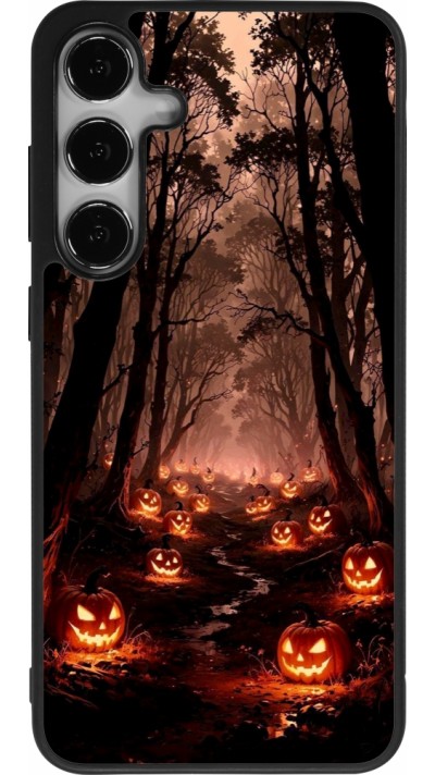 Coque Samsung Galaxy S24+ - Silicone rigide noir Halloween 2025 Road of Terrifying Pumpkins