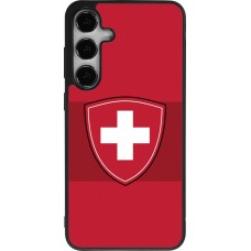 Coque Samsung Galaxy S24+ - Silicone rigide noir Hockey World Championship Ecusson Suisse