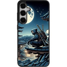 Coque Samsung Galaxy S24+ - Silicone rigide noir Ninja sous la lune