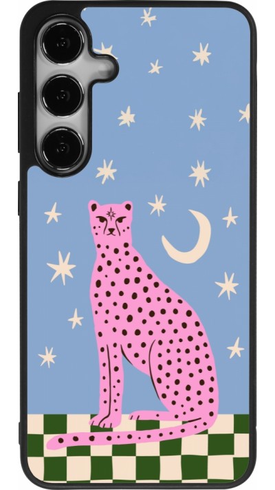 Coque Samsung Galaxy S24+ - Silicone rigide noir Pink leopard with stars 2026